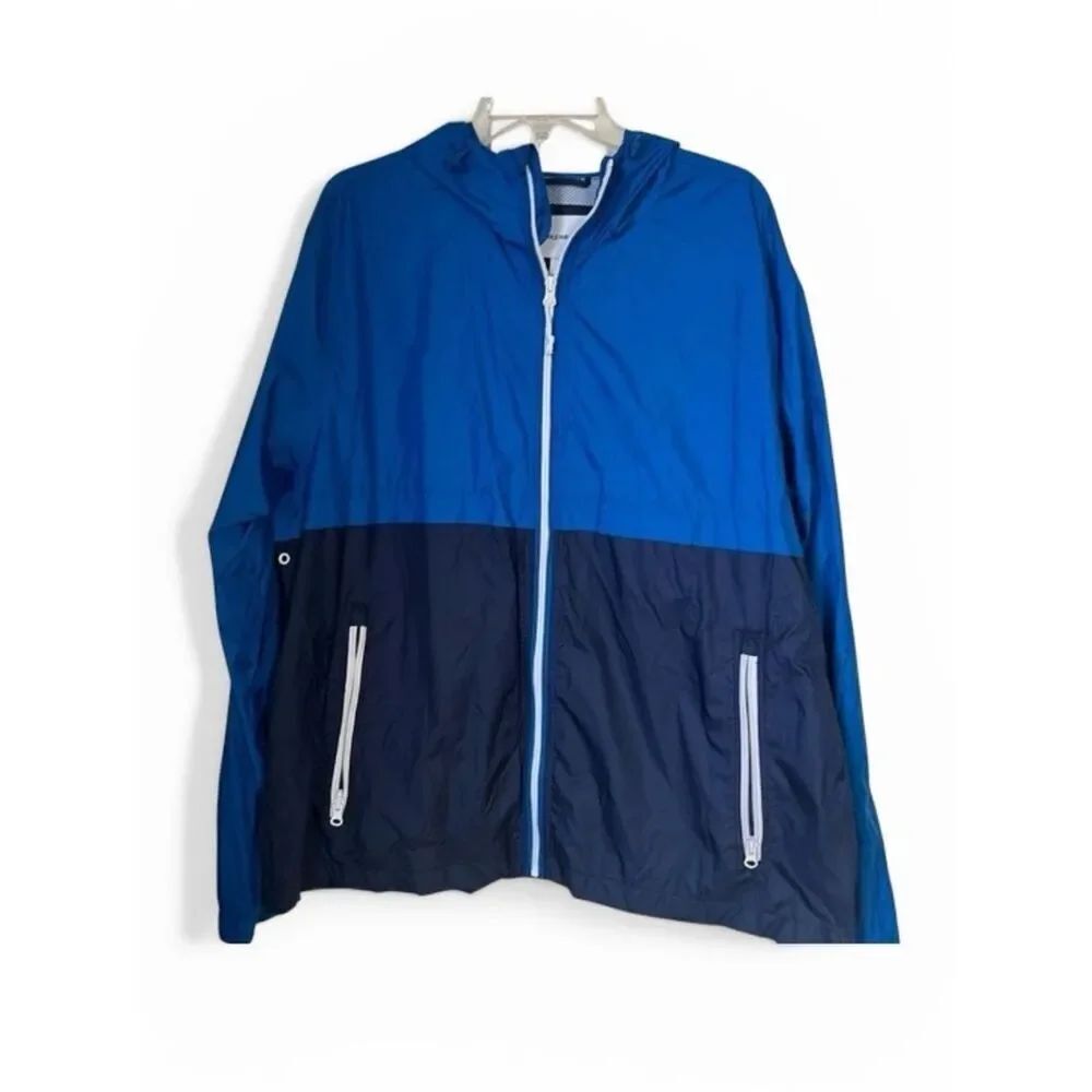 Old Navy Men's Blue Coastal Nautical Packable Lightweight Windbreaker Jacket XXL